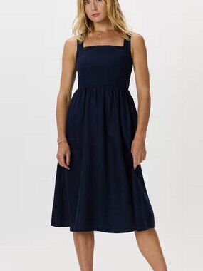 Quince Linen Fit & Flare Midi Dress
